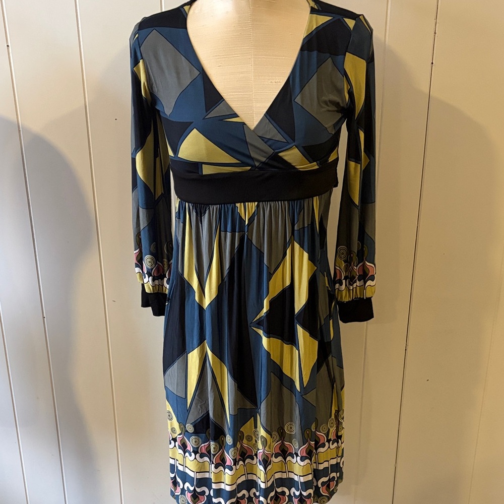 Women’s Olian Maternity Geometric Patterned Dress - Multicolor NWT